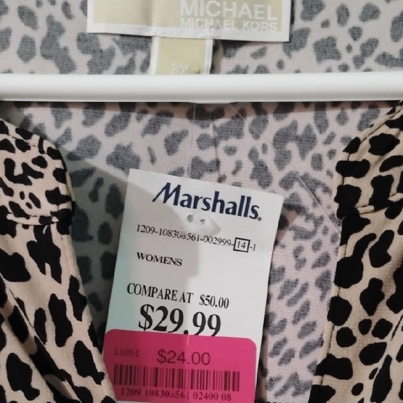 Michael Kors Women's Leopard Print Blouse - Tan and Black - Picture 2 of 4